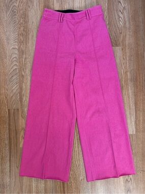 Lyssé Wide Leg High-Rise Pants in Hot Pink
